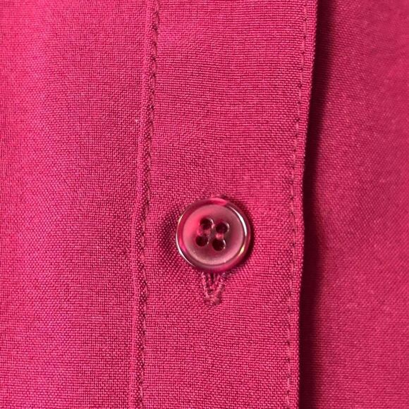 Dressbarn 2X berry color button up shirt princess seam flip cuff long sleeve - Picture 6 of 10